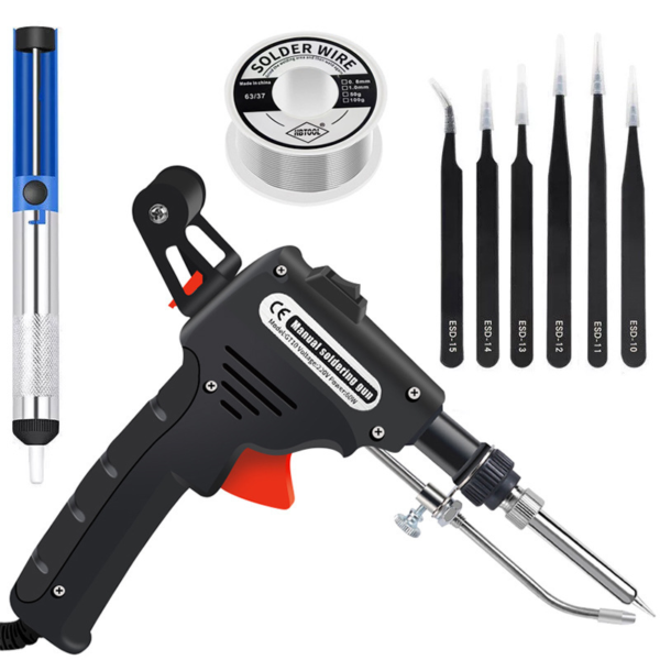 Automatic soldering iron+50g tin+6 tweezers+tin absorber