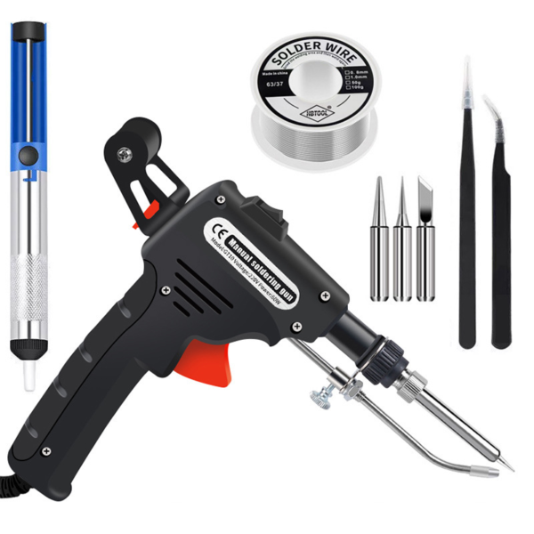 Automatic soldering iron+50g tin+3 heads+2 pieces+tin absorber